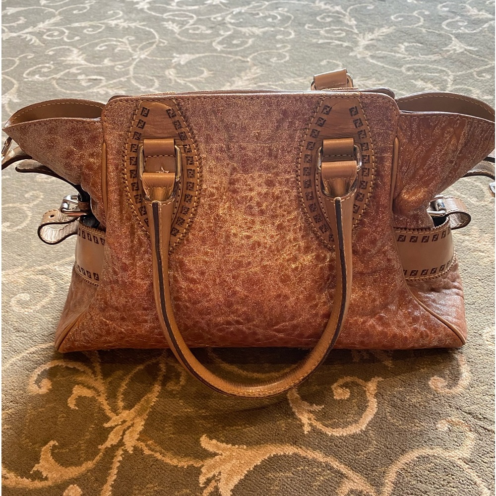 Fendi Etniko De Jour Metallic Copper Pebbled Letter Purse 101